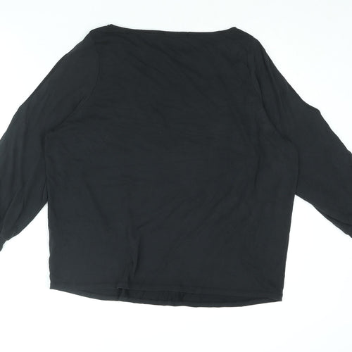 Very Womens Black Modal Basic Blouse Size 14 Round Neck - Sleeve Cut Out