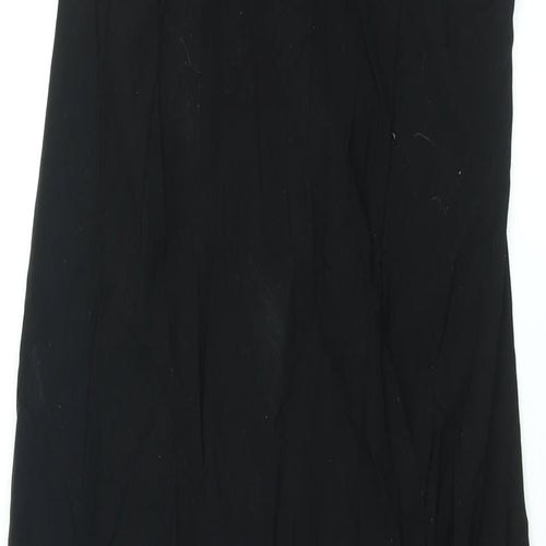 Zara Womens Black Viscose Maxi Size M One Shoulder Zip - Rouched Front Slit