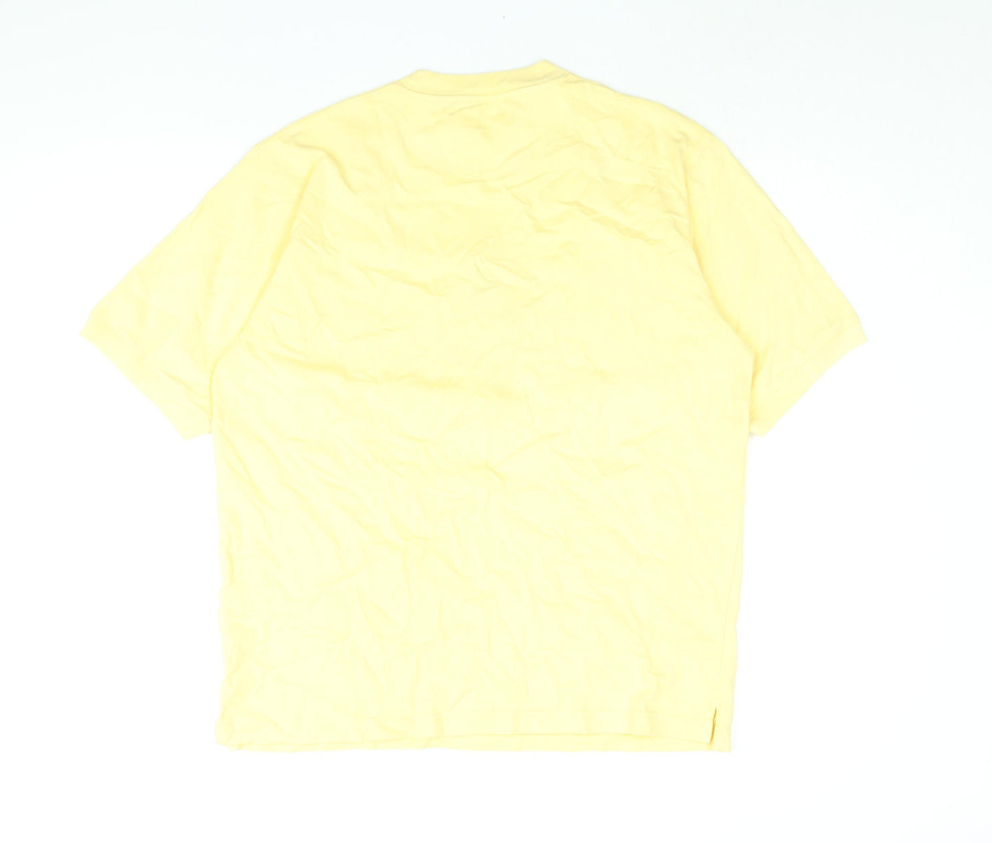 Maine New England Mens Yellow Cotton T-Shirt Size M Crew Neck - Embroidered Logo