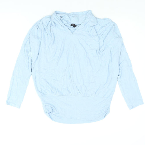 Phase Eight` Womens Blue Viscose Basic Blouse Size L V-Neck