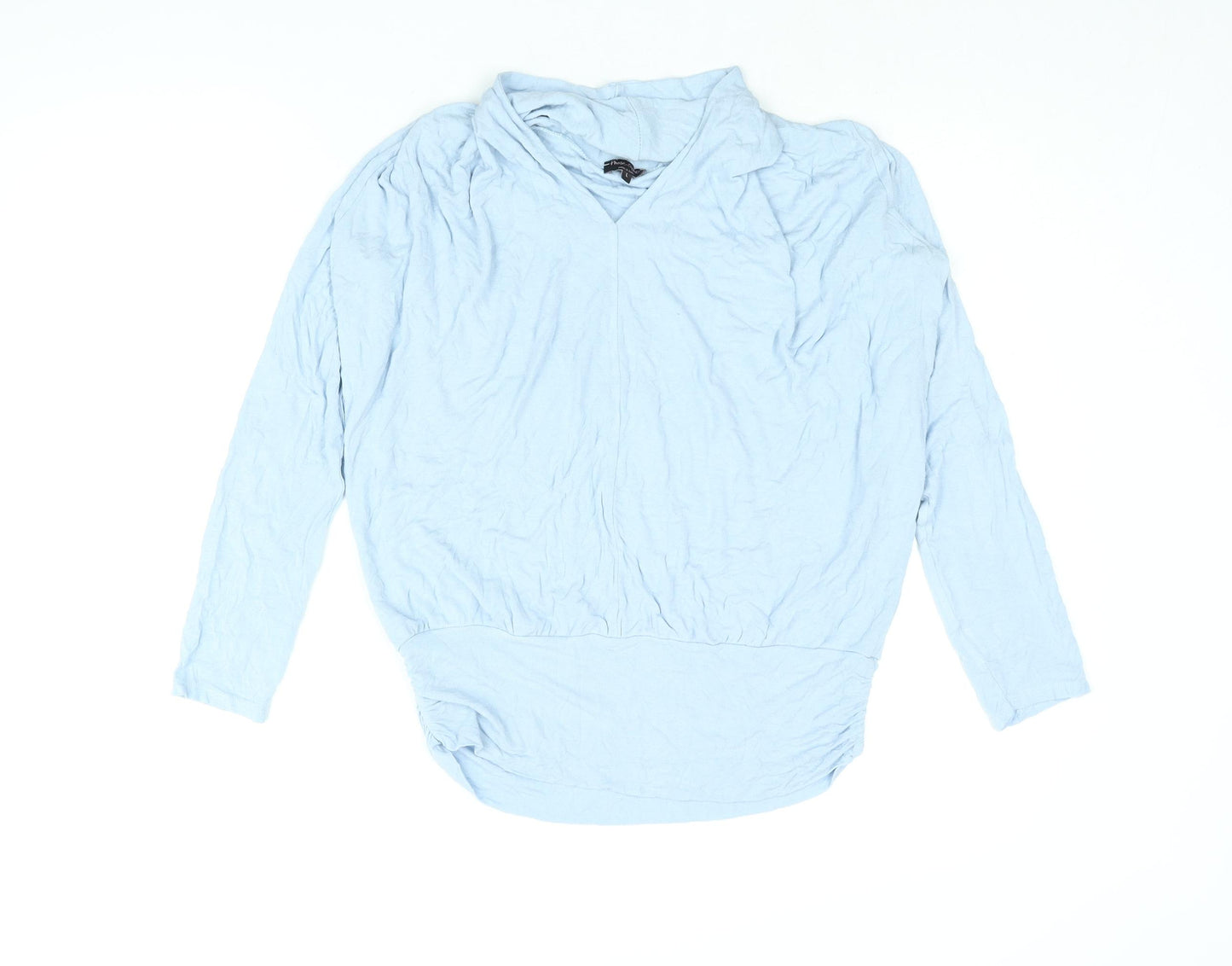 Phase Eight` Womens Blue Viscose Basic Blouse Size L V-Neck
