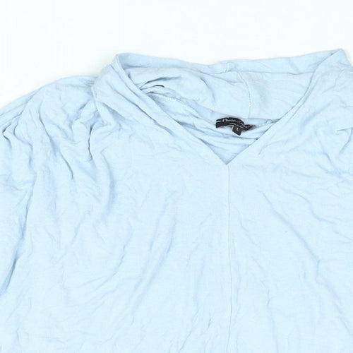 Phase Eight` Womens Blue Viscose Basic Blouse Size L V-Neck