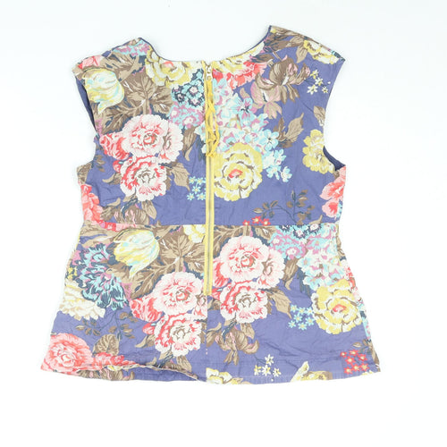 Joules Womens Multicoloured Floral Cotton Camisole Blouse Size 14 V-Neck