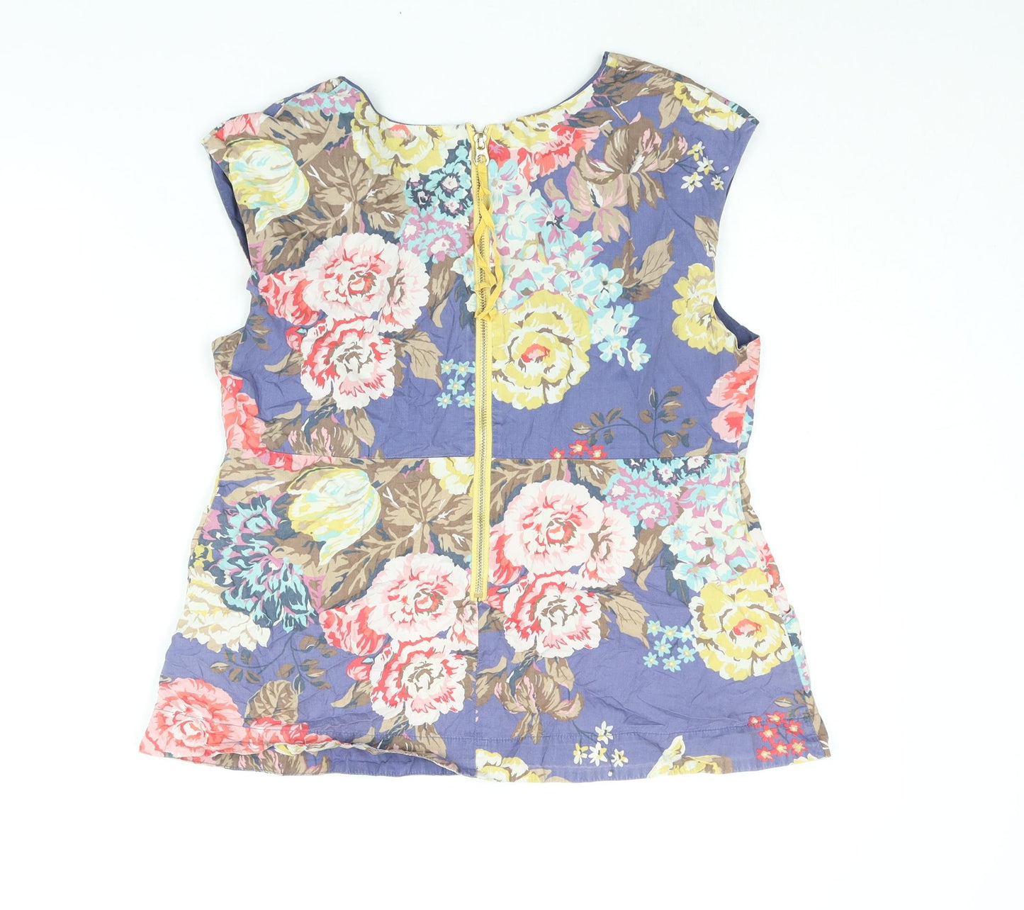 Joules Womens Multicoloured Floral Cotton Camisole Blouse Size 14 V-Neck