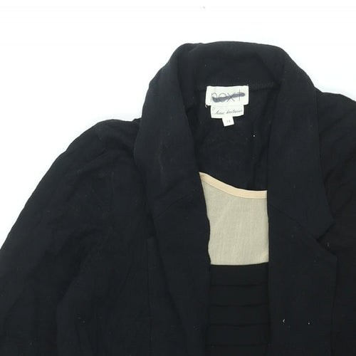 NEXT Womens Black Scoop Neck Cotton Cardigan Jumper Size 14 - Pleated Blouse Layer