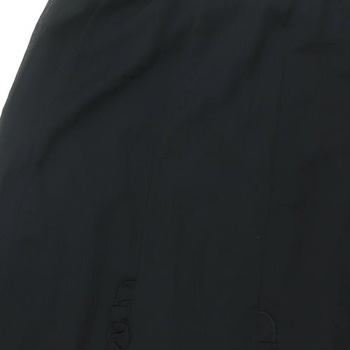 Damart Womens Black Polyester A-Line Skirt Size 12 - Frill