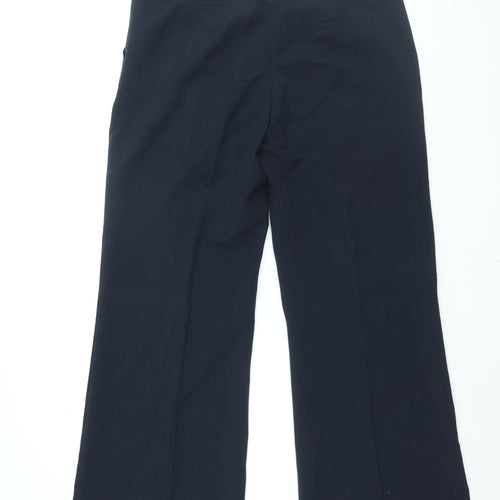 New Look Womens Blue Polyester Trousers Size 16 L31 in Regular Zip - Button Detail