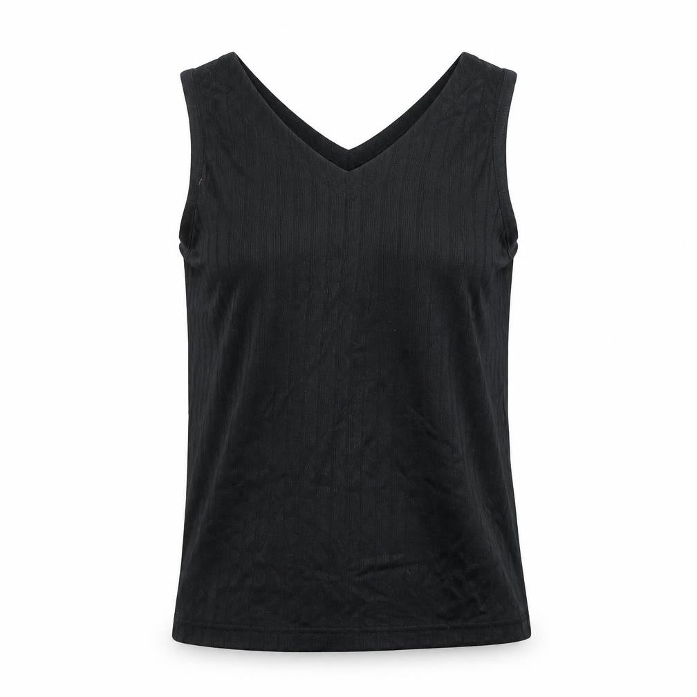 Front view of Paramour women’s black polyester camisole blouse, size S, v-neck -, size S-m