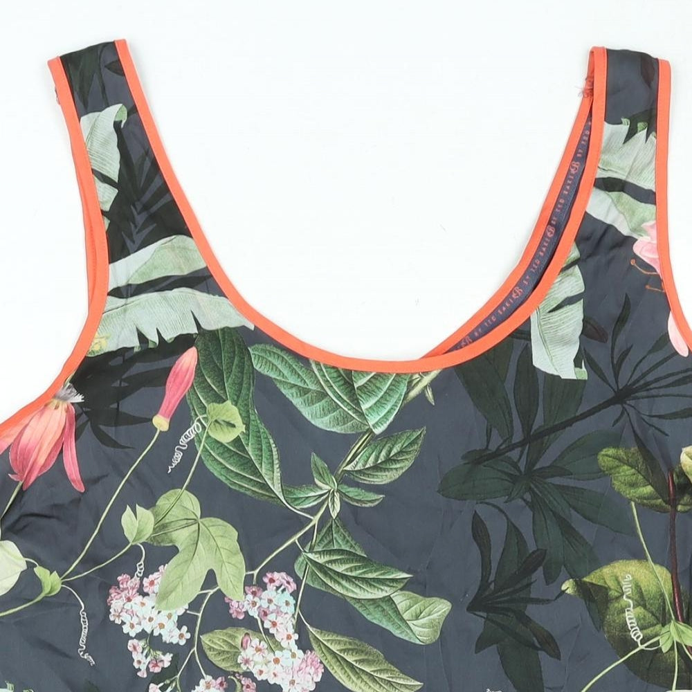 Ted Baker Womens Grey Polyester Camisole Blouse Size 18 Scoop Neck - Floral Print