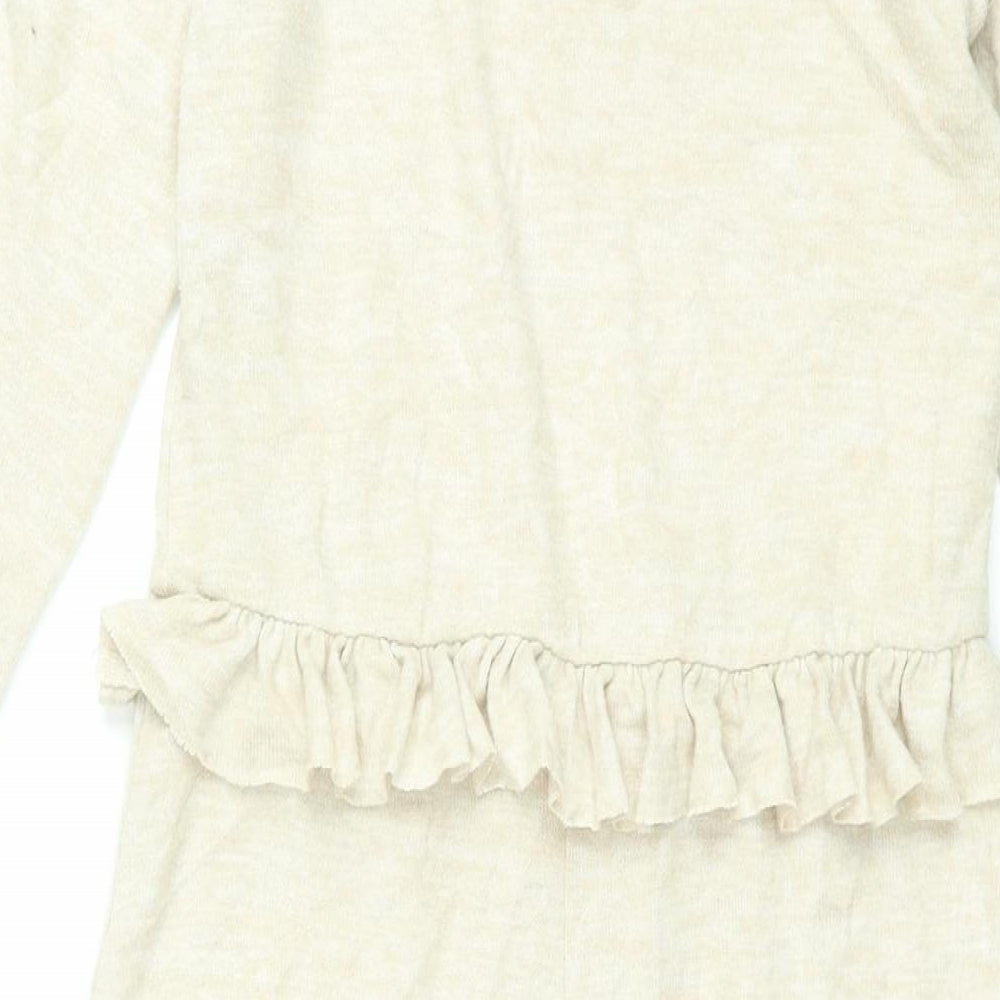 River Island Girls Beige Polyester Jumpsuit One-Piece Size 9-10 Years L25 in Button - Frill