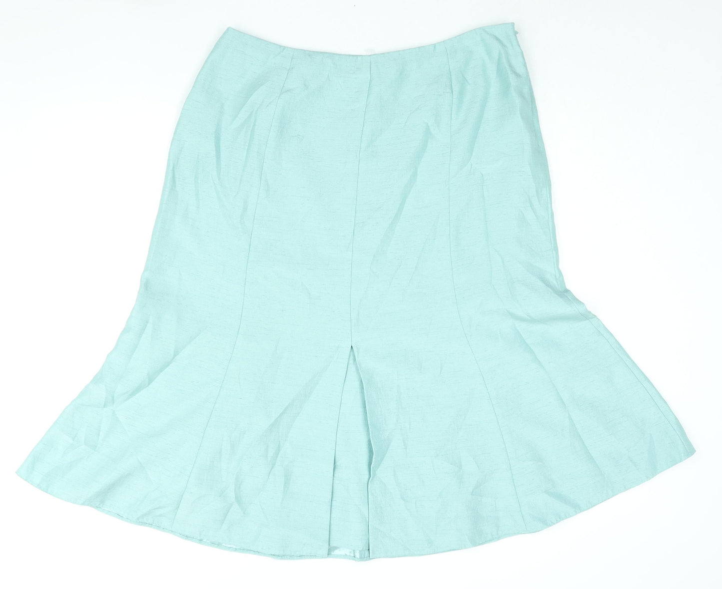 Jacques Vert Womens Green Polyester Trumpet Skirt Size 18 Zip - Vented