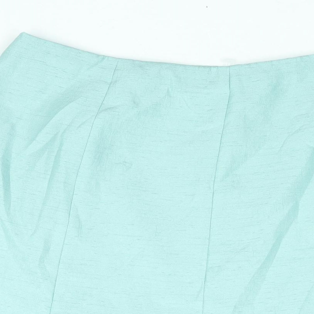 Jacques Vert Womens Green Polyester Trumpet Skirt Size 18 Zip - Vented