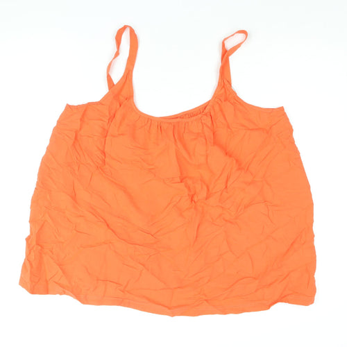 Marks and Spencer Womens Orange Viscose Camisole Blouse Size 22 Scoop Neck
