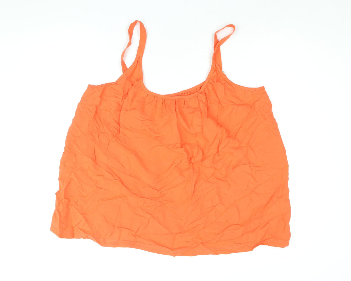 Marks and Spencer Womens Orange Viscose Camisole Blouse Size 22 Scoop Neck