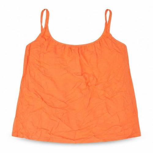 Marks and Spencer Womens Orange Viscose Camisole Blouse Size 22 Scoop Neck