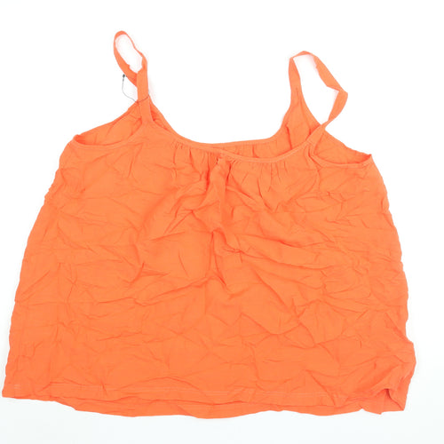 Marks and Spencer Womens Orange Viscose Camisole Blouse Size 22 Scoop Neck