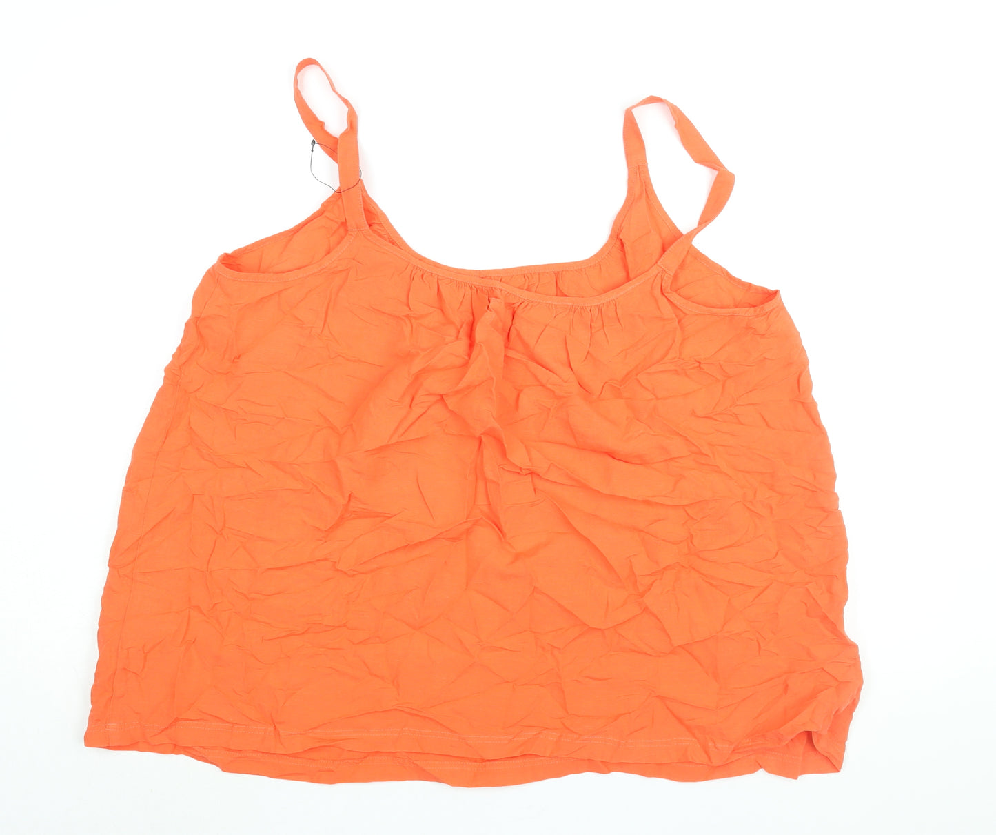 Marks and Spencer Womens Orange Viscose Camisole Blouse Size 22 Scoop Neck
