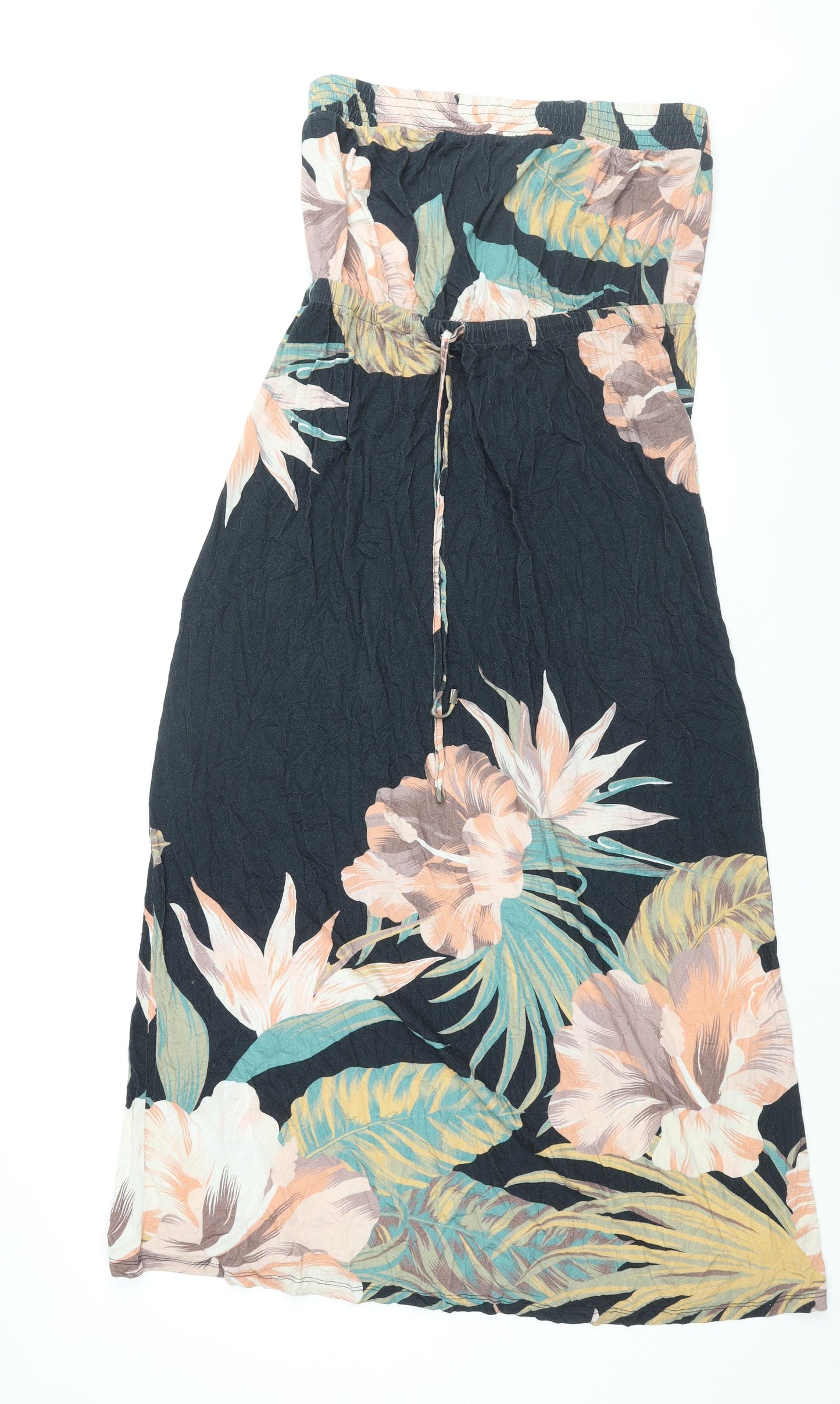 NEXT Womens Multicoloured Floral Viscose Maxi Size 16 Square Neck Pullover - Drawstring Waist
