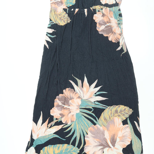 NEXT Womens Multicoloured Floral Viscose Maxi Size 16 Square Neck Pullover - Drawstring Waist