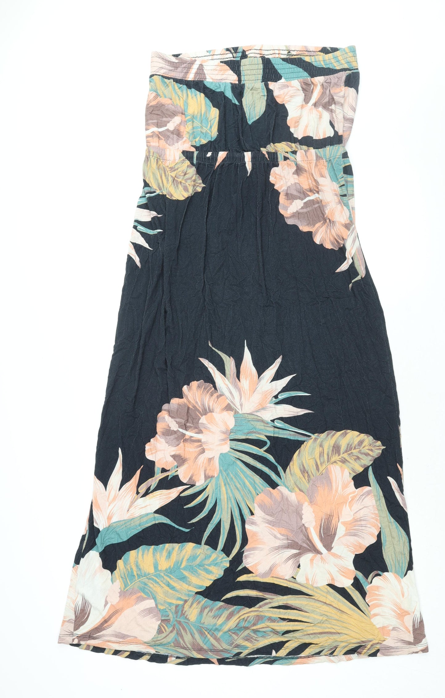 NEXT Womens Multicoloured Floral Viscose Maxi Size 16 Square Neck Pullover - Drawstring Waist