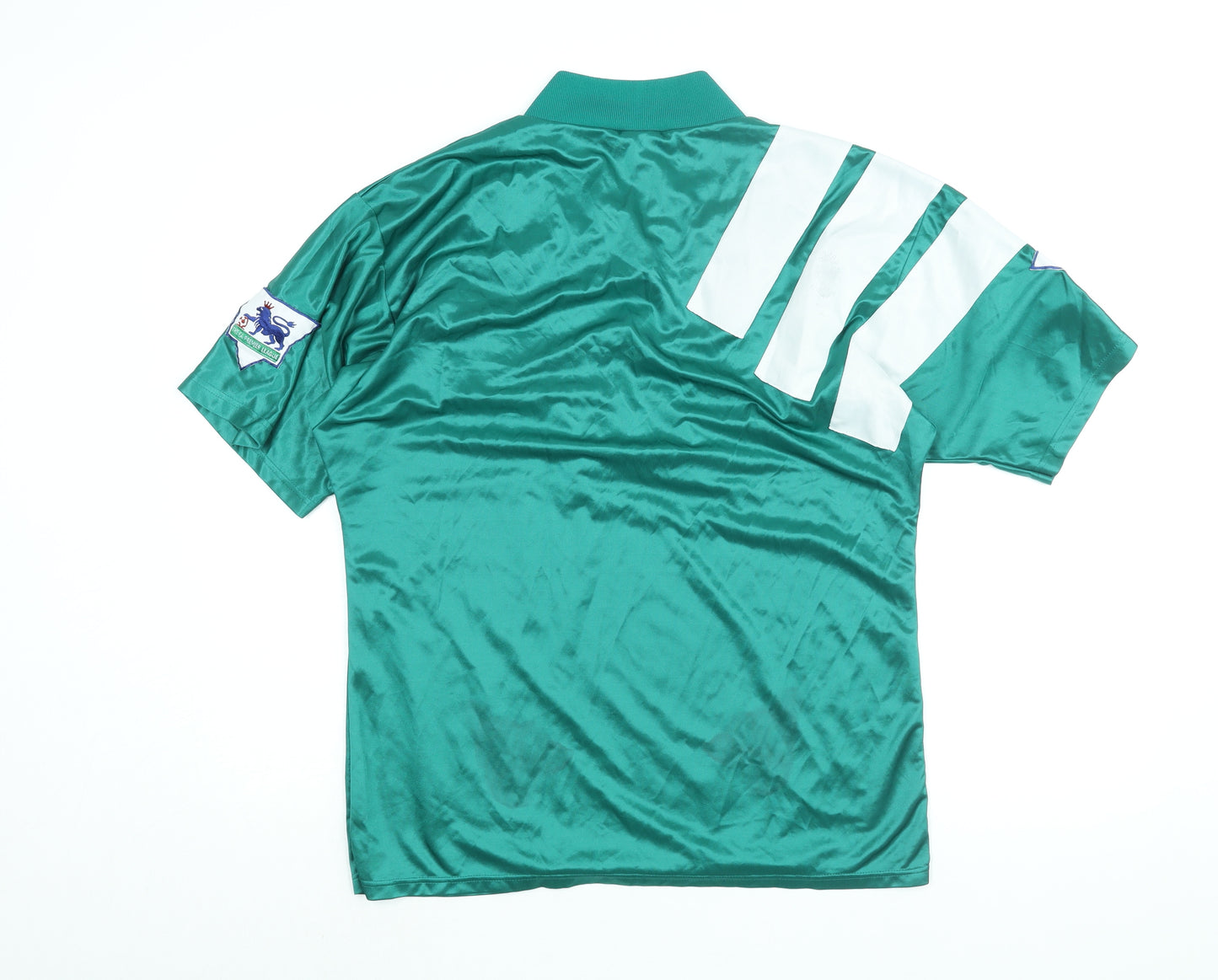 adidas Mens Green Polyester Basic T-Shirt Size XL V-Neck Pullover - Liverpool FC 100 Years 1892-1992 Calsburg