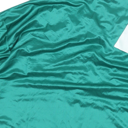 adidas Mens Green Polyester Basic T-Shirt Size XL V-Neck Pullover - Liverpool FC 100 Years 1892-1992 Calsburg