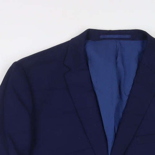 Burton Mens Blue Polyester Jacket Suit Jacket Size 44 Regular