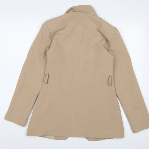 Boohoo Womens Beige Jacket Blazer Size 10 Button