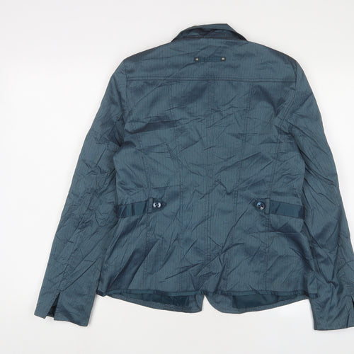 Bonita Womens Blue Jacket Blazer Size 12 Button