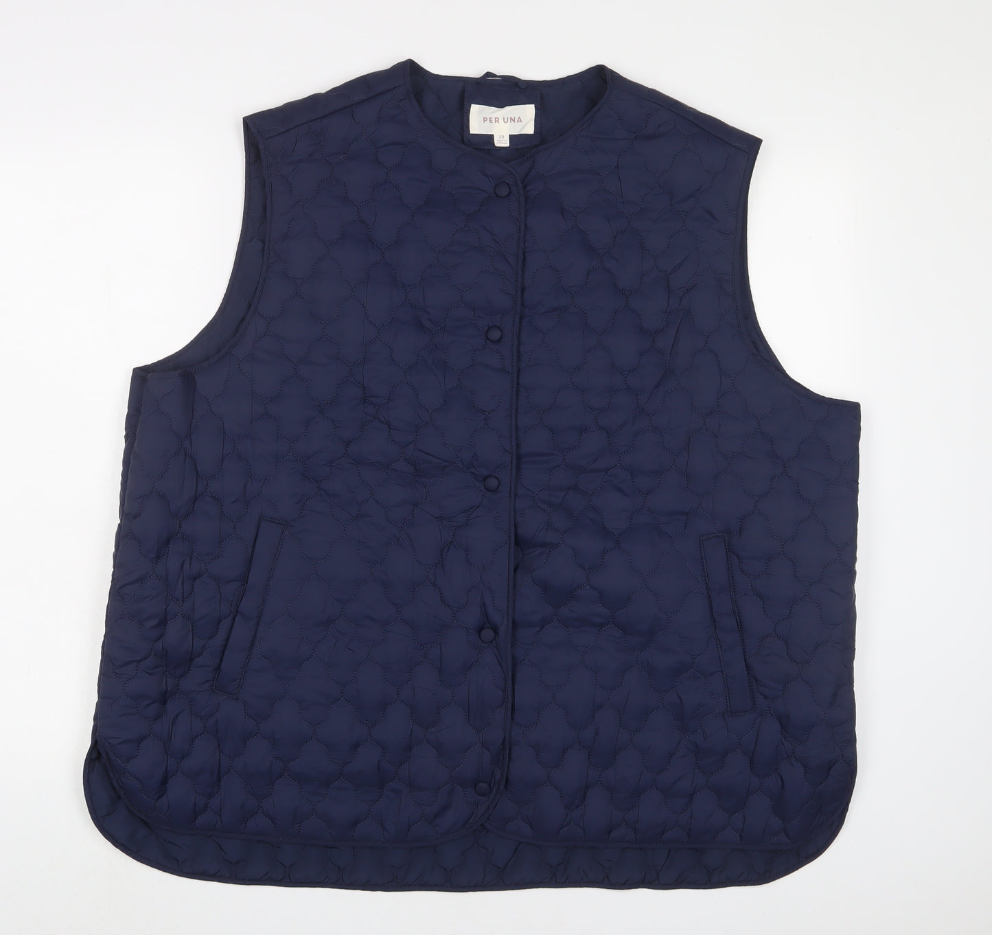Per Una Womens Blue Gilet Jacket Size 20 Snap