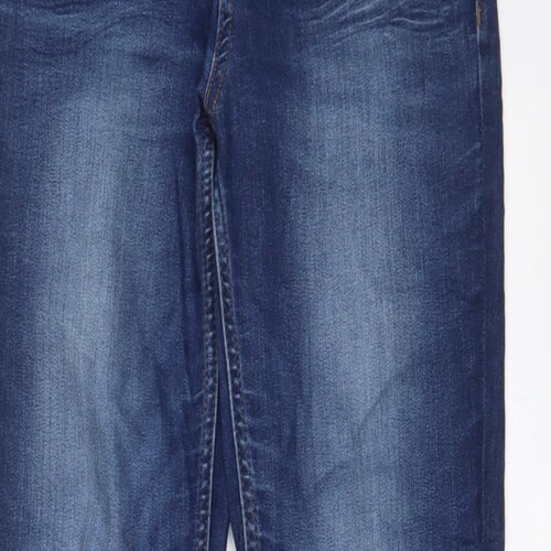 Marks and Spencer Womens Blue Cotton Skinny Jeans Size 8 L28 in Regular Zip