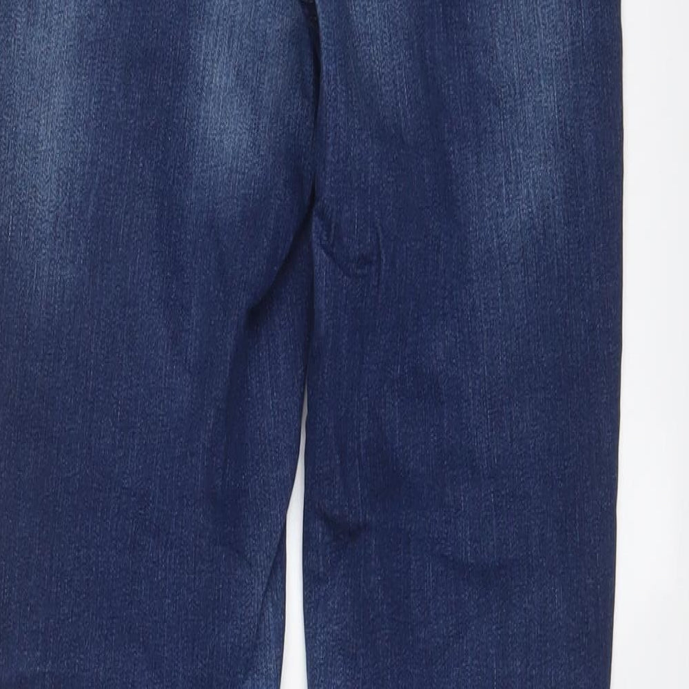 Marks and Spencer Womens Blue Cotton Skinny Jeans Size 8 L28 in Regular Zip