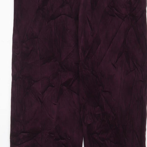 Marks and Spencer Womens Purple Cotton Trousers Size 8 L31 in Regular Zip