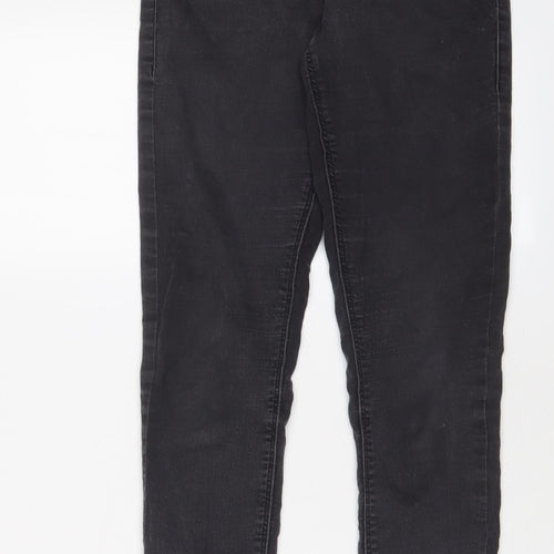 Topshop Womens Grey Cotton Skinny Jeans Size 28 in L32 in Regular Zip