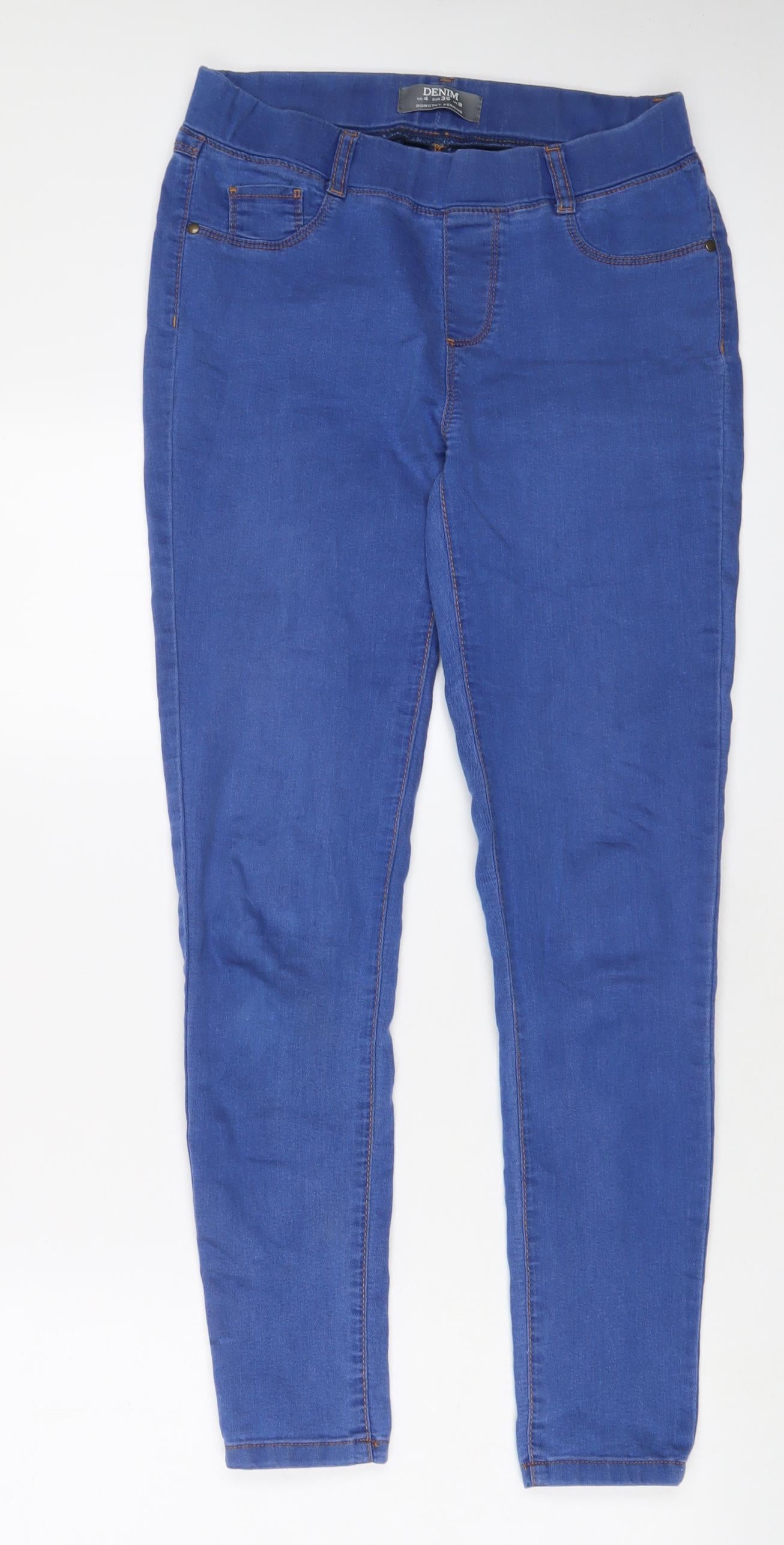 Dorothy Perkins Womens Blue Cotton Jegging Jeans Size 8 L28 in Regular