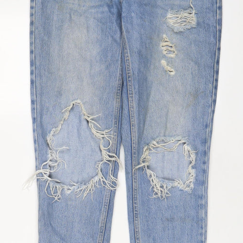 Topshop Womens Blue Cotton Mom Jeans Size 26 in L32 in Regular Zip