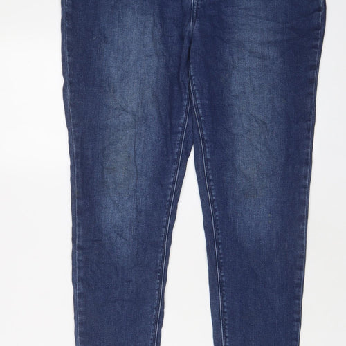 Simply Be Womens Blue Cotton Skinny Jeans Size 16 L29 in Regular Zip