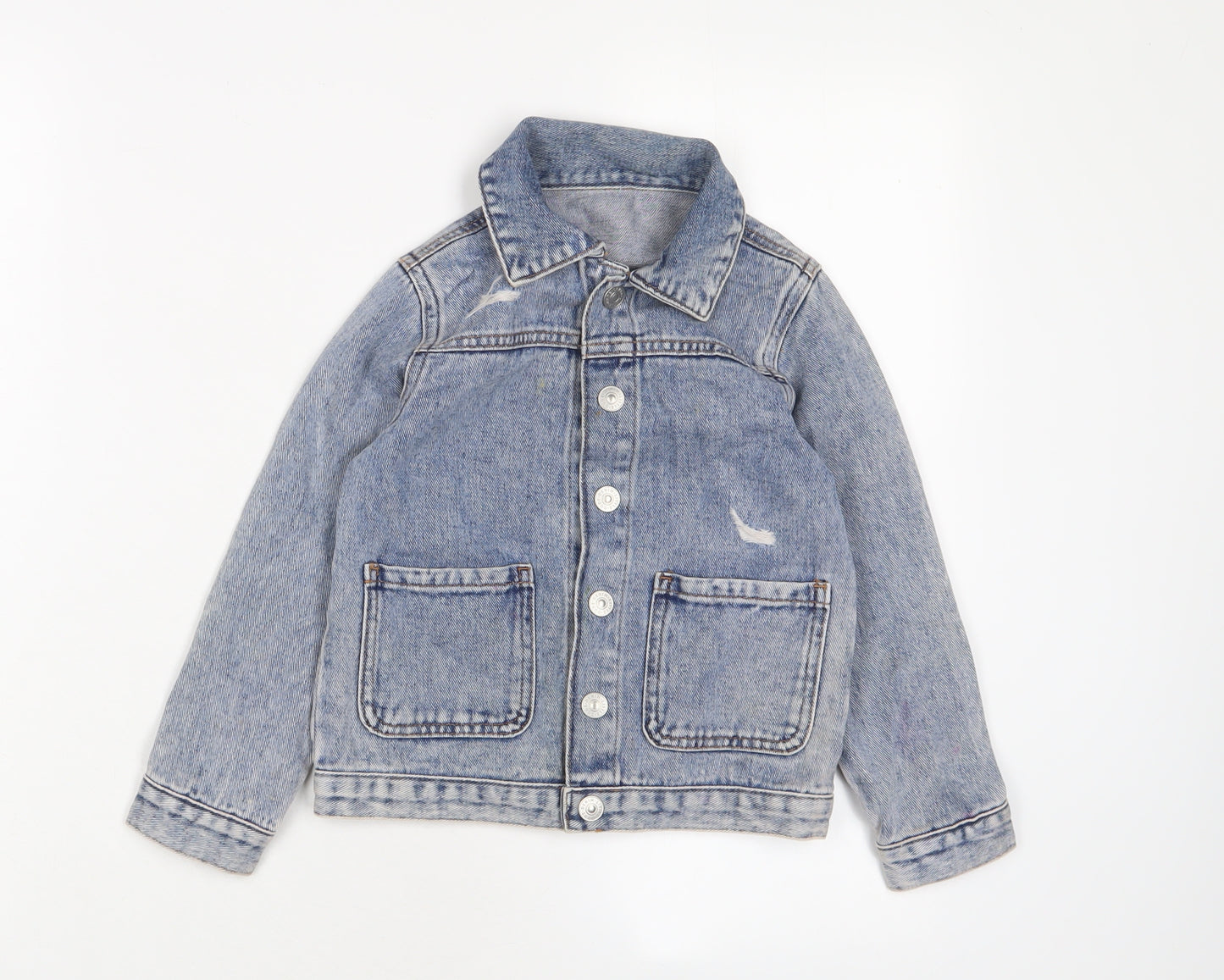 George Girls Blue Jacket Size 4-5 Years Button