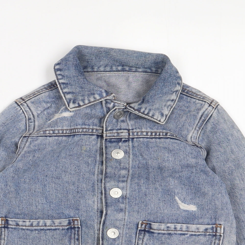 George Girls Blue Jacket Size 4-5 Years Button