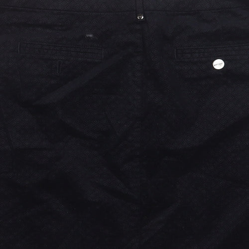 Per Una Womens Black Argyle/Diamond Cotton A-Line Skirt Size 16 Zip