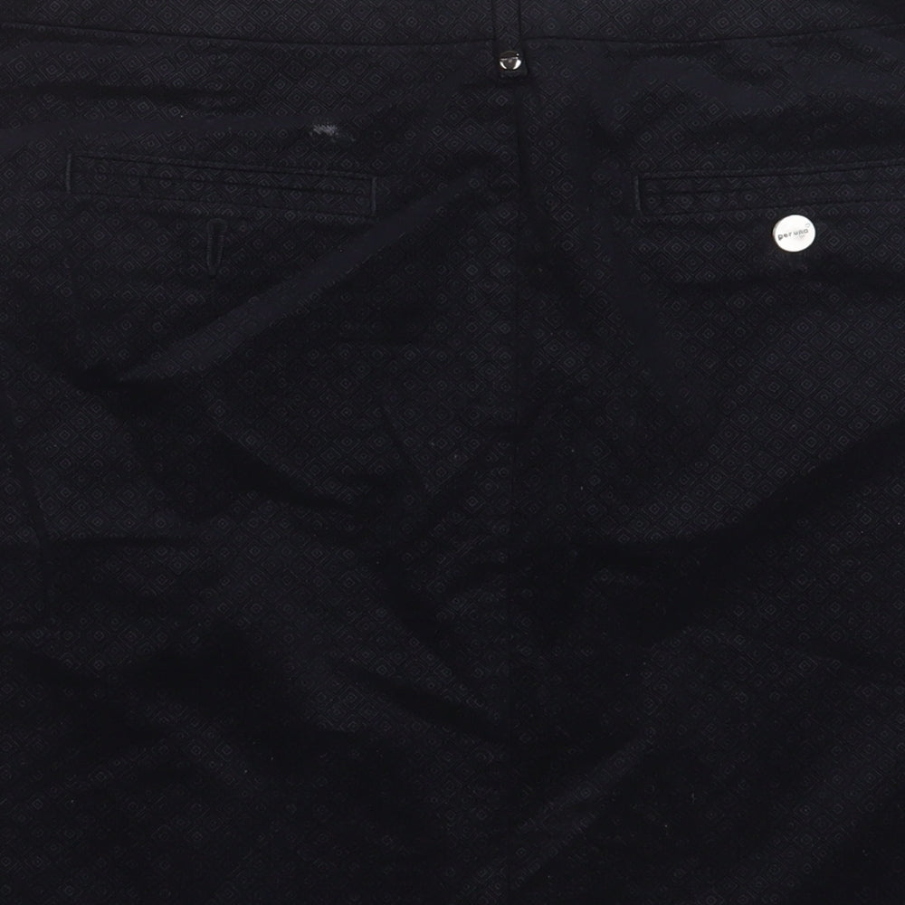Per Una Womens Black Argyle/Diamond Cotton A-Line Skirt Size 16 Zip