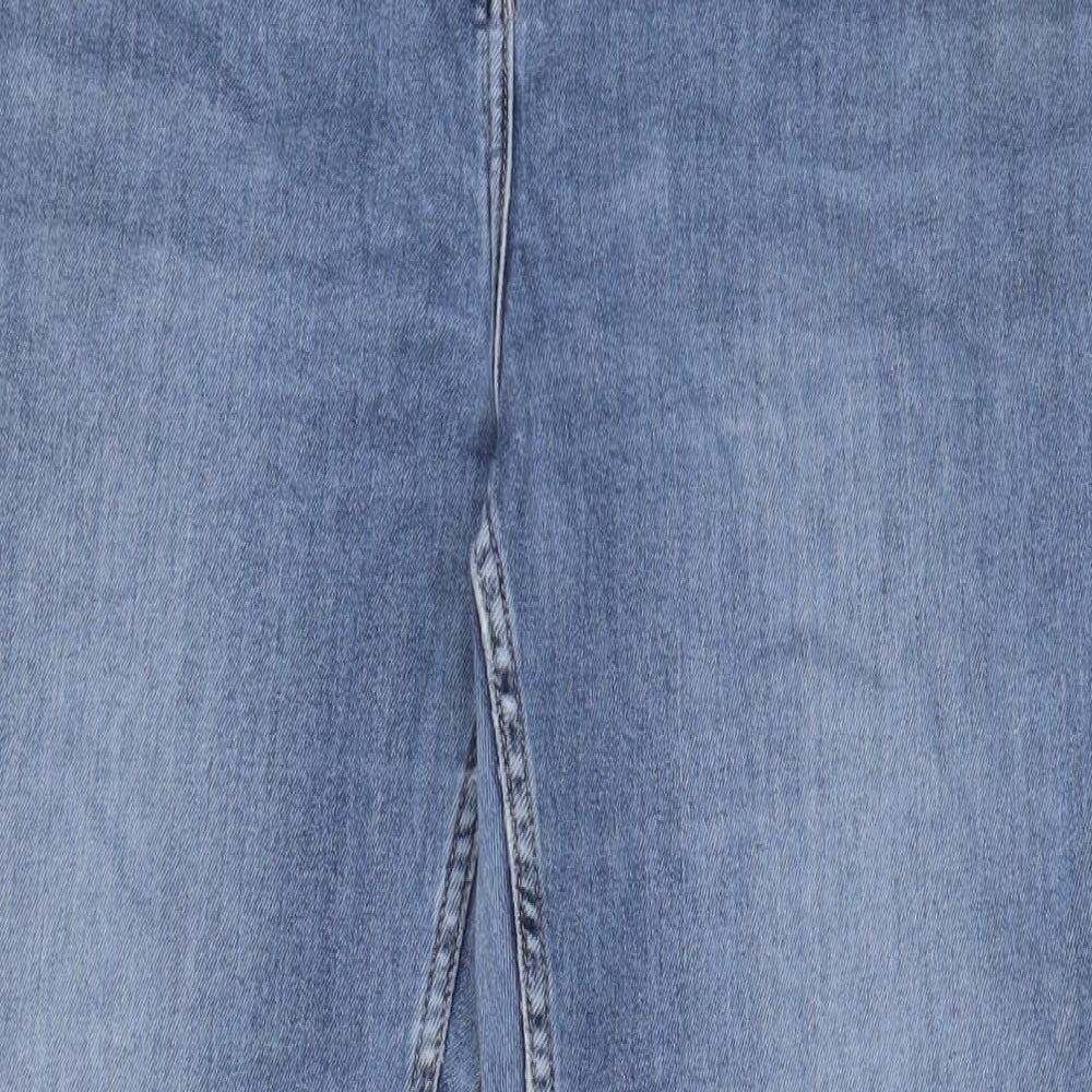 NEXT Womens Blue Cotton Bootcut Jeans Size 20 L30 in Regular Zip