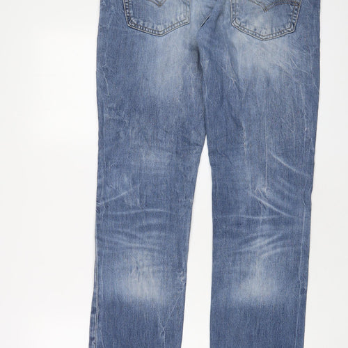 Levi's Mens Blue Cotton Straight Jeans Size 32 in L32 in Regular Button