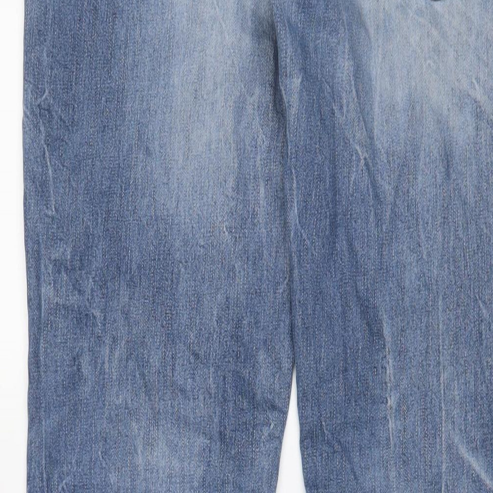 Levi's Mens Blue Cotton Straight Jeans Size 32 in L32 in Regular Button