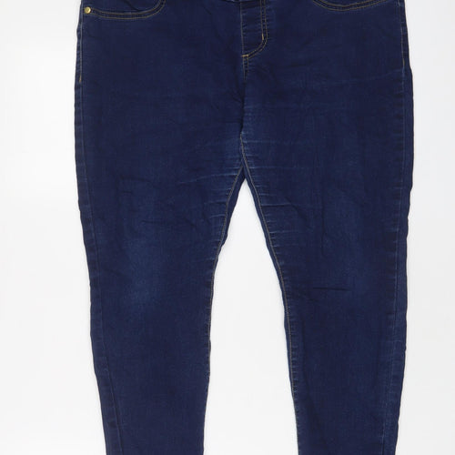 Boohoo Womens Blue Cotton Jegging Jeans Size 14 L28 in Regular