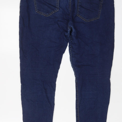 Boohoo Womens Blue Cotton Jegging Jeans Size 14 L28 in Regular