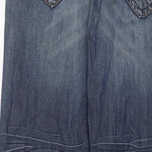 Cherokee Mens Blue Cotton Straight Jeans Size 34 in L30 in Regular Zip