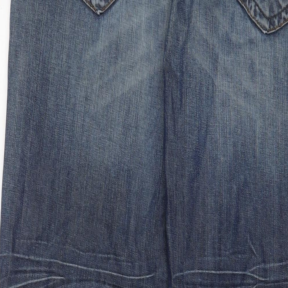 Cherokee Mens Blue Cotton Straight Jeans Size 34 in L30 in Regular Zip
