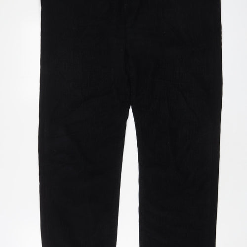 Jaeger Mens Black Cotton Trousers Size 36 in L30 in Regular Zip