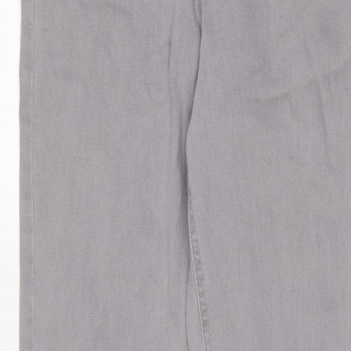 Denim & Co. Womens Grey Cotton Skinny Jeans Size 14 L28 in Regular Zip
